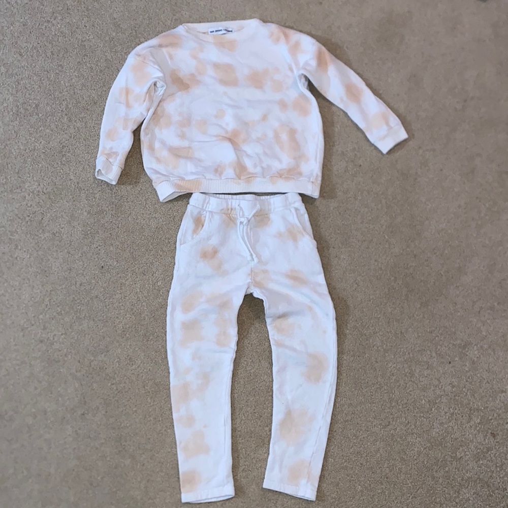 Sun Peony coconut cotton tie dye pants and Crewneck set
